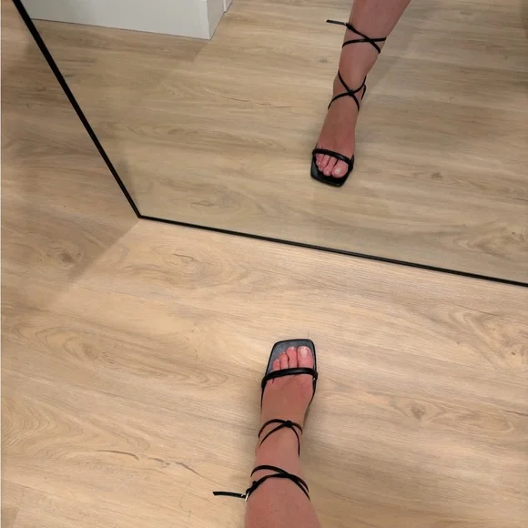 ZARA Lace up Heel Sandals - Picture 7 of 10